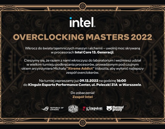 Intel Overcloking Masters 2022 - zaproszenie