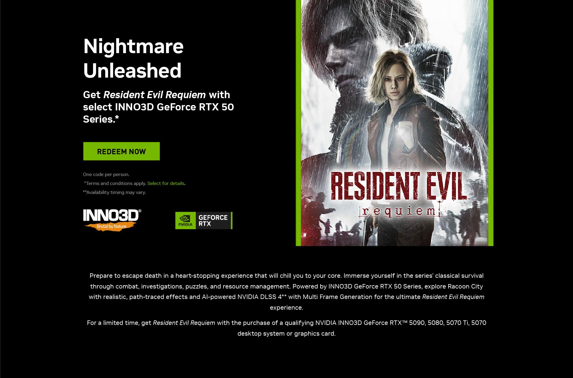 Kup kartę graficzną INNO3D RTX 50 i zmierz się z koszmarem w Resident Evil Requiem