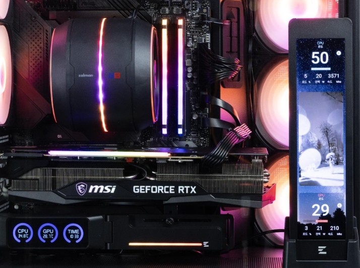 Zalman ZM-VS3 DS — efektowna podpórka pod kartę graficzną z wbudowanym ekranem